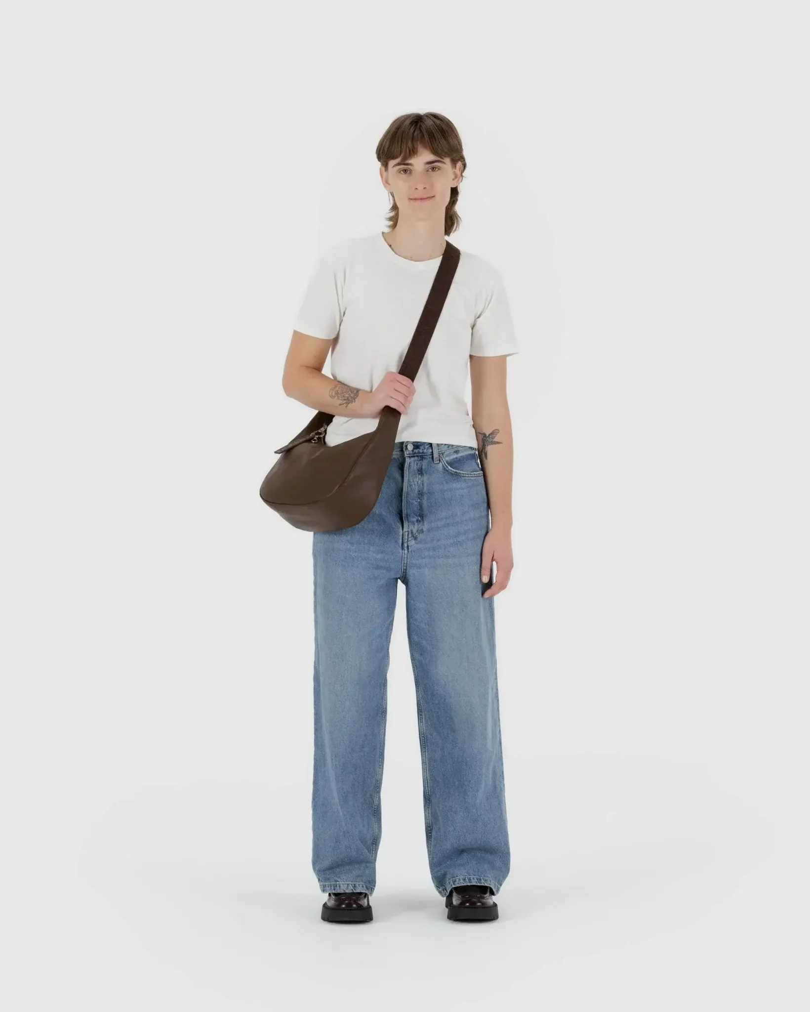 Baggu Medium Recycled Leather Crescent Bag - Image 7