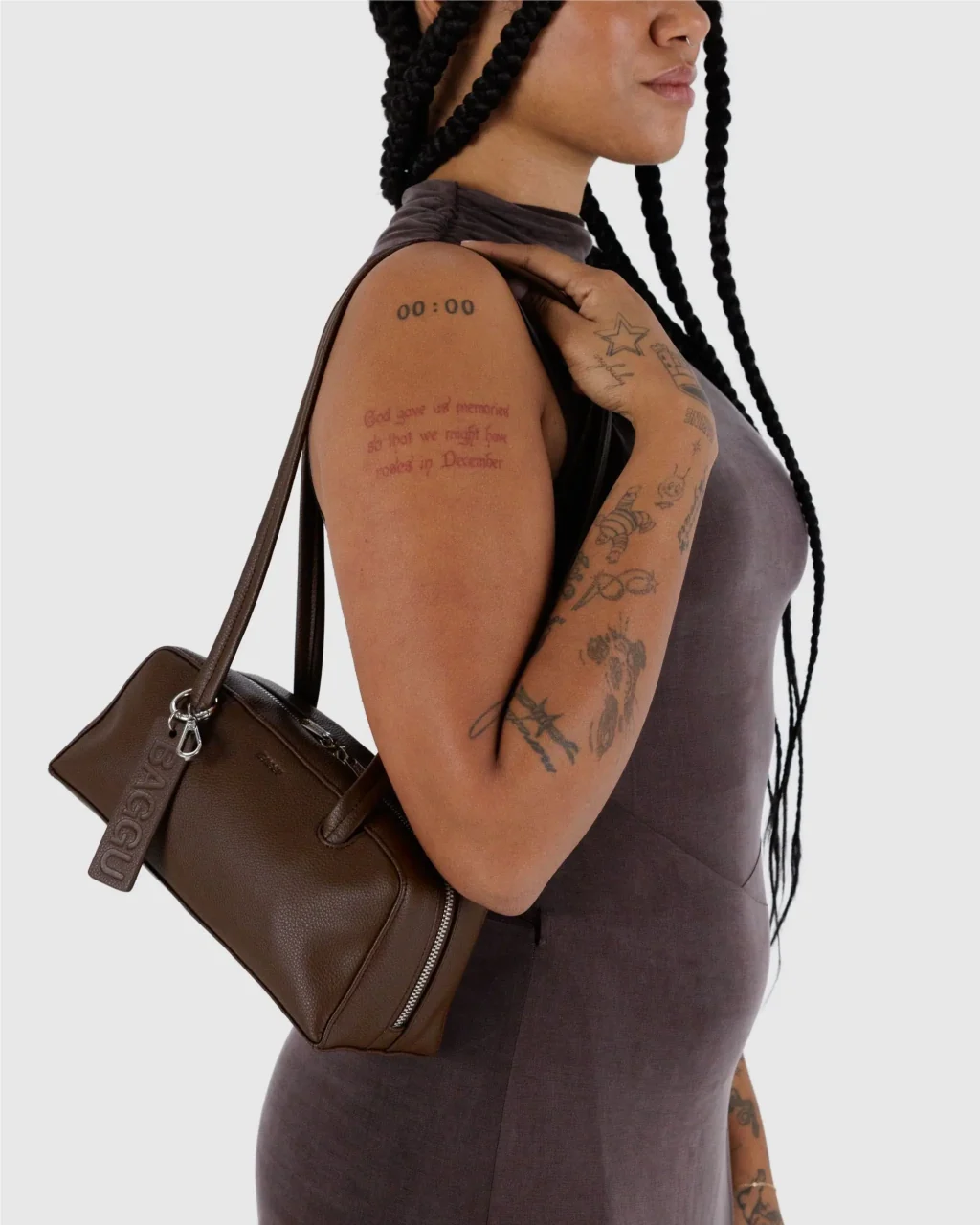 Baggu Small Recycled Leather Bowler Bag - Image 7