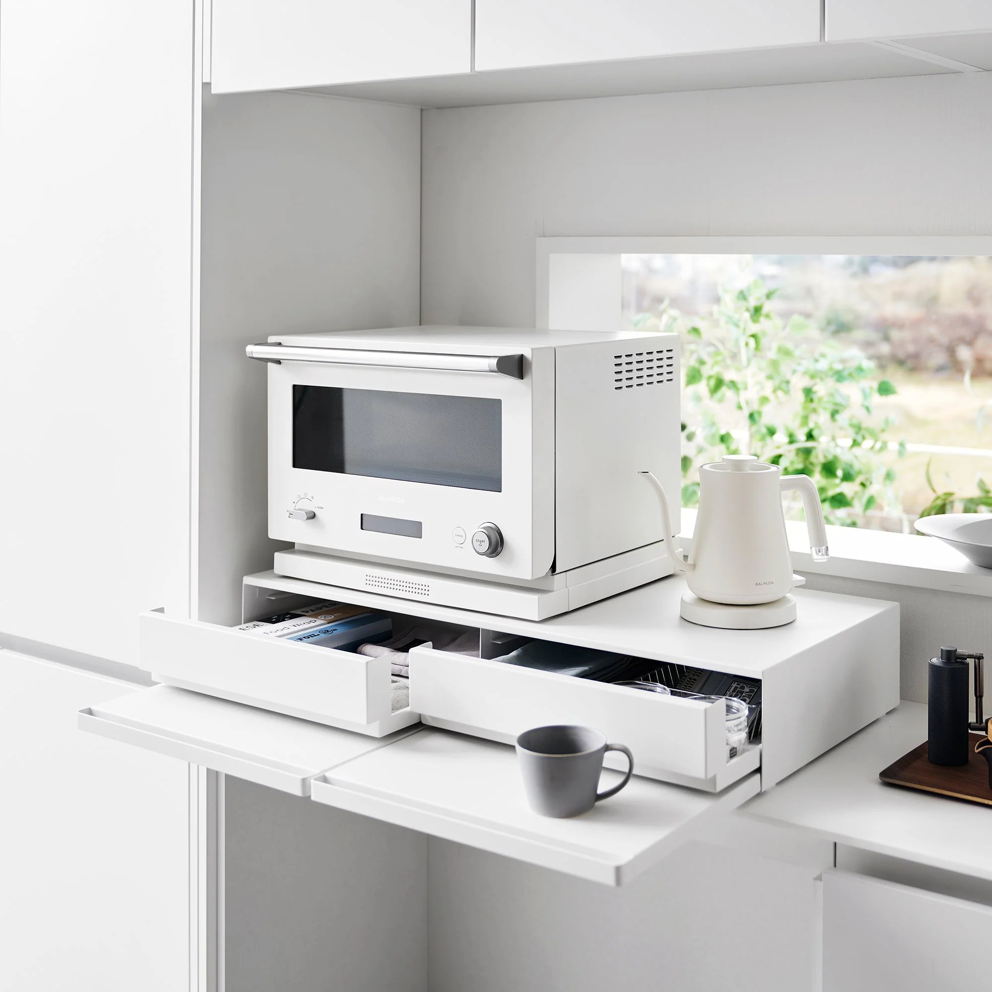 Yamazaki Home Wide Countertop Drawer with Pull-Out Shelf - Image 3