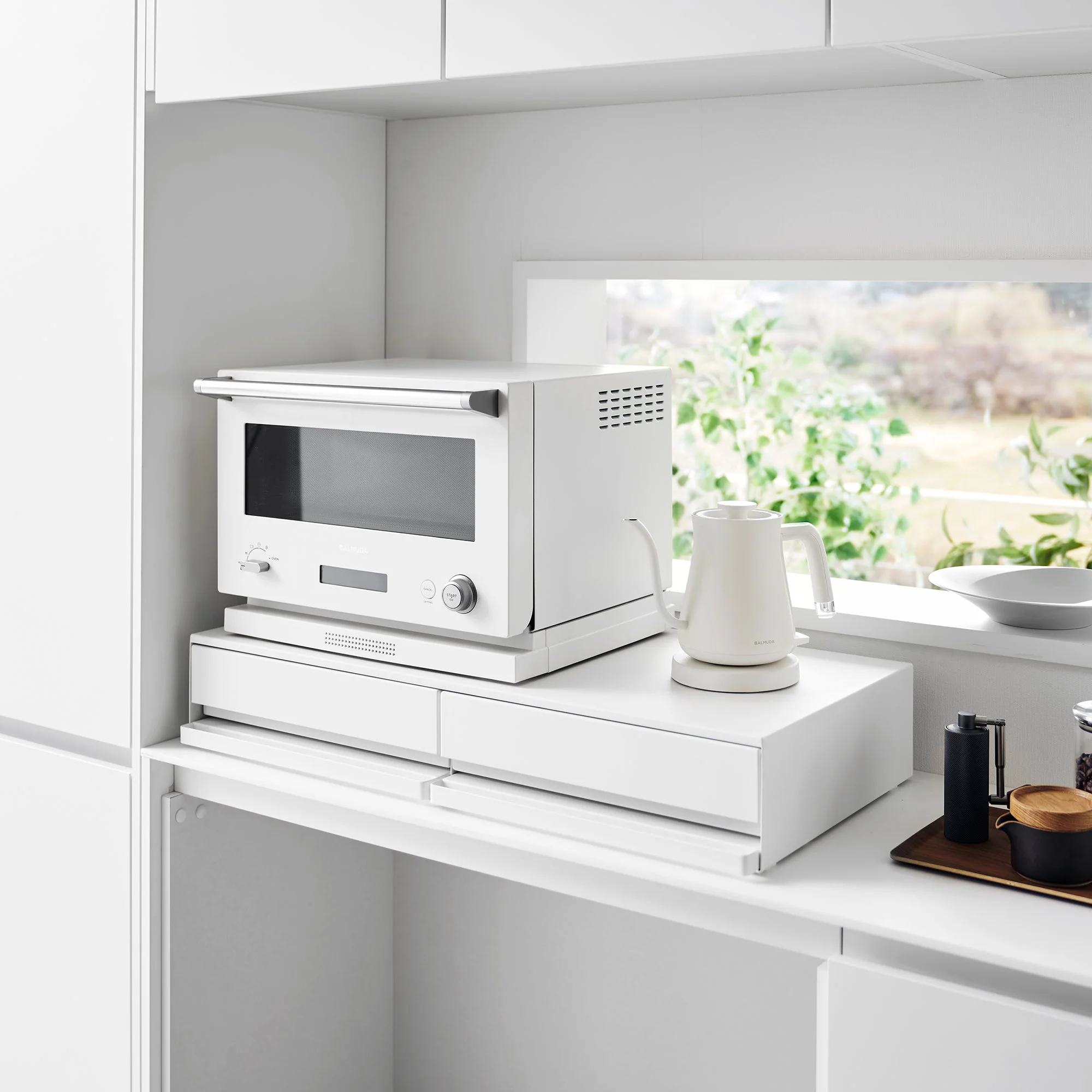 Yamazaki Home Wide Countertop Drawer with Pull-Out Shelf - Image 4