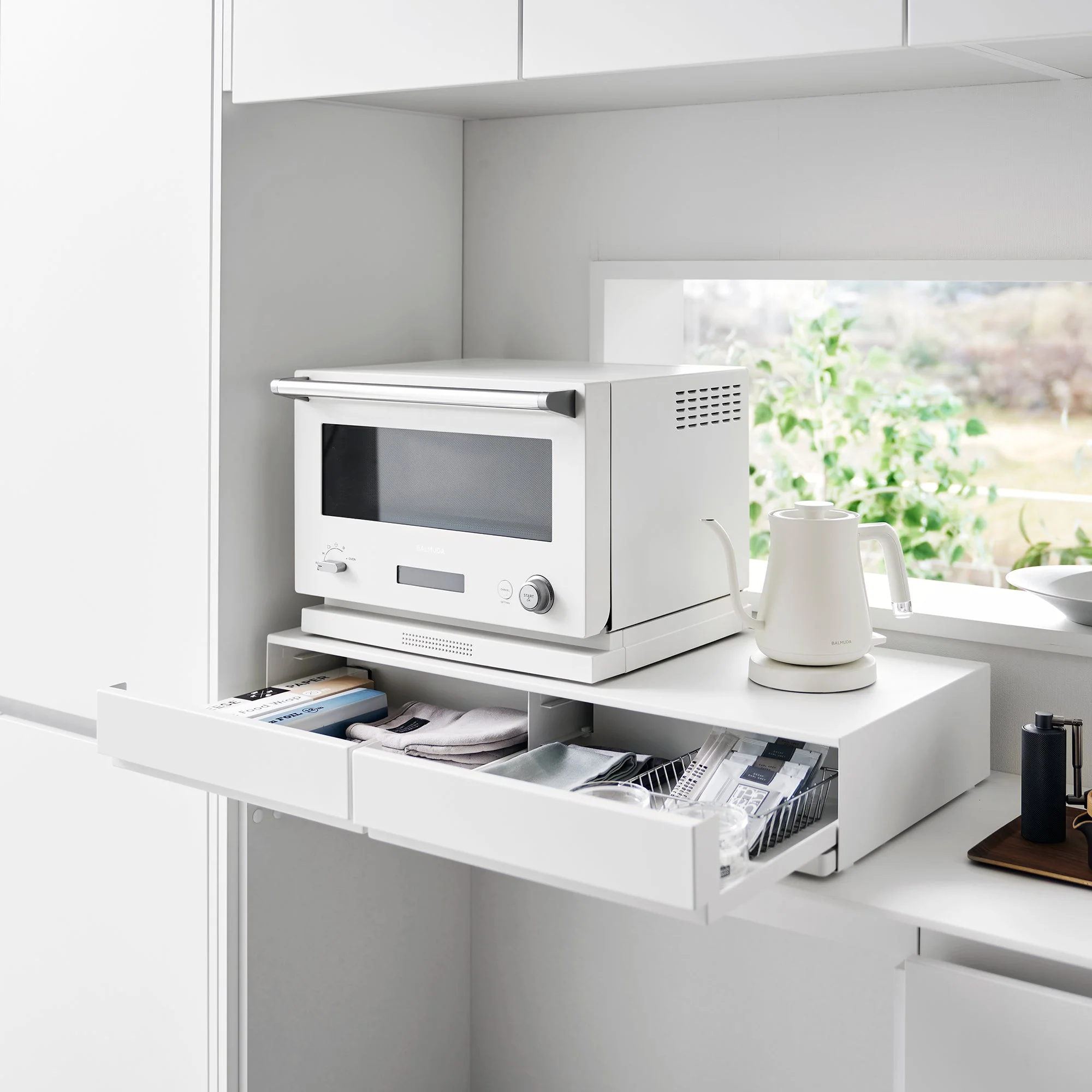 Yamazaki Home Wide Countertop Drawer with Pull-Out Shelf - Image 6