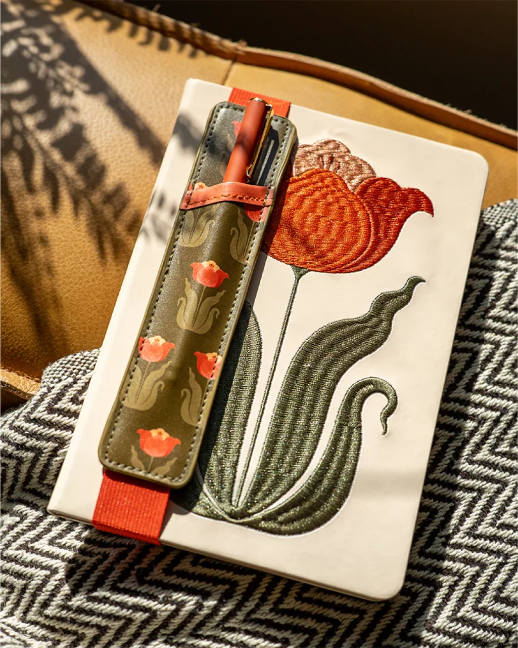 Denik Tulip Embroidered Journal w/ Pen - Lined - Image 2
