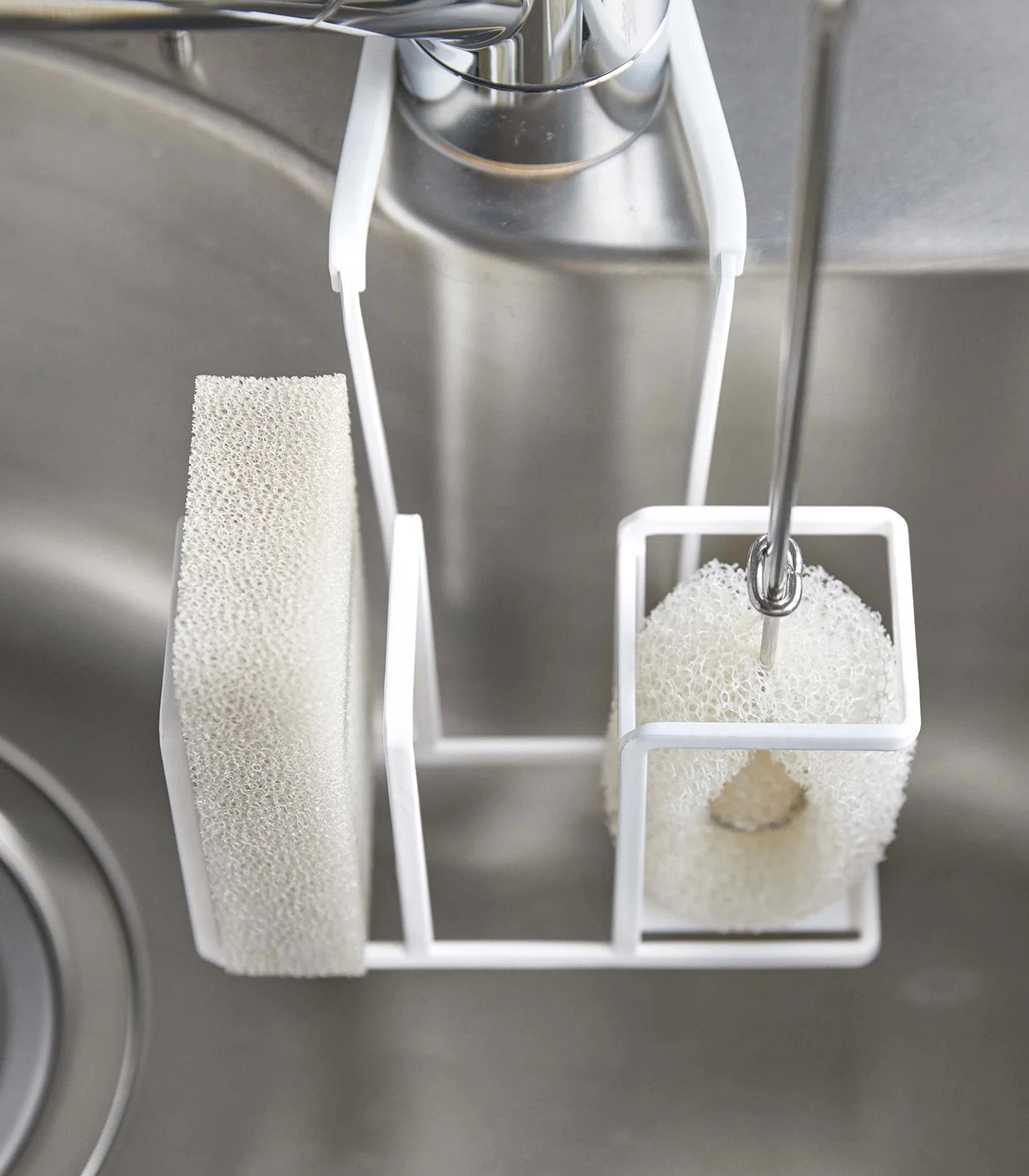 Yamazaki Home Faucet-Hanging Sponge and Brush Holder - Image 3