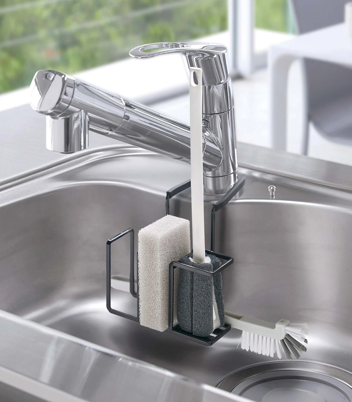 Yamazaki Home Faucet-Hanging Sponge and Brush Holder - Image 9