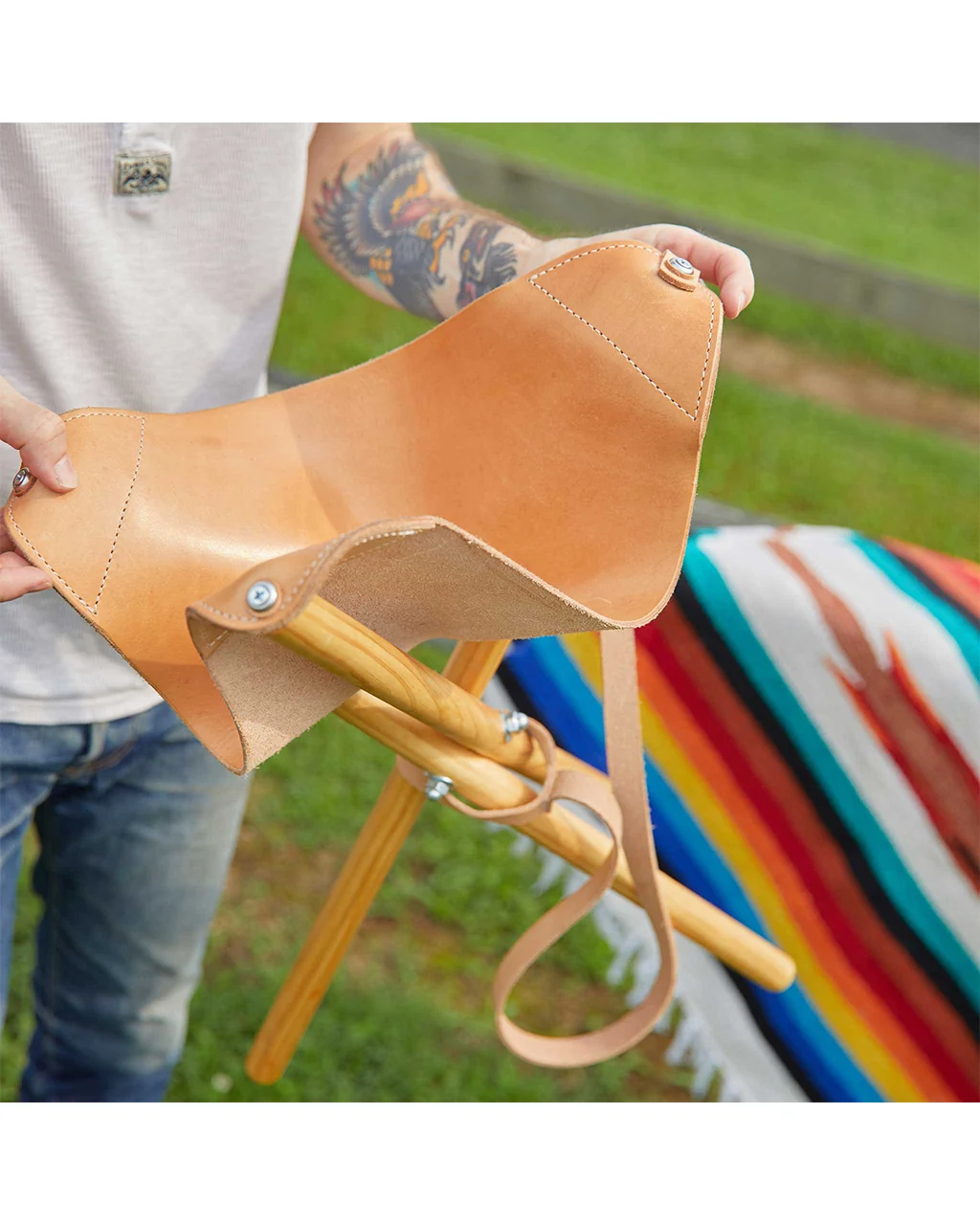 Hunker Goods Leather Camp Chair - Image 3