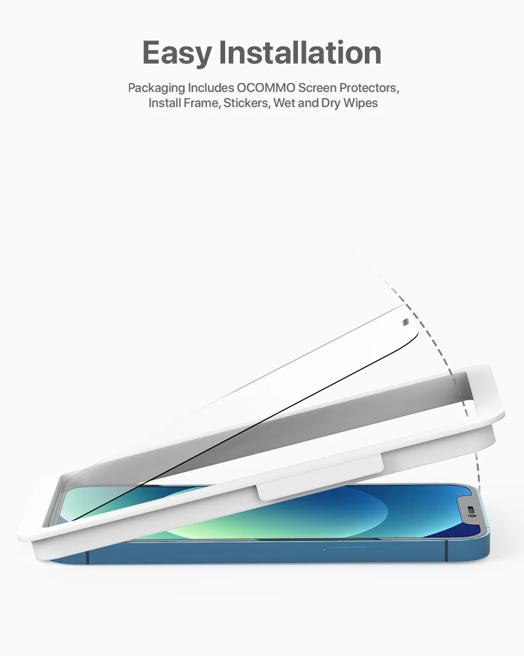 OCOMMO 9H Glass Screen Protector for iPhone 12/12 Pro - Image 4