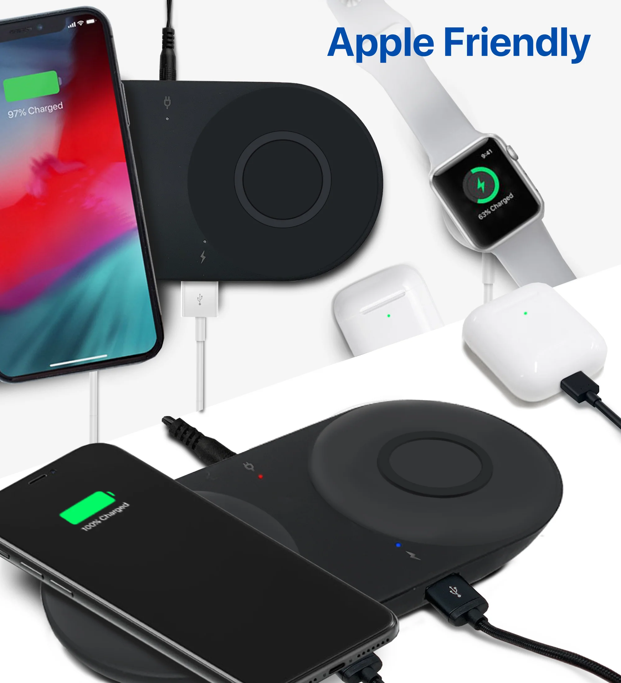 OCOMMO 4 in 1 Wireless Charging Pad for Android and Apple - Image 3