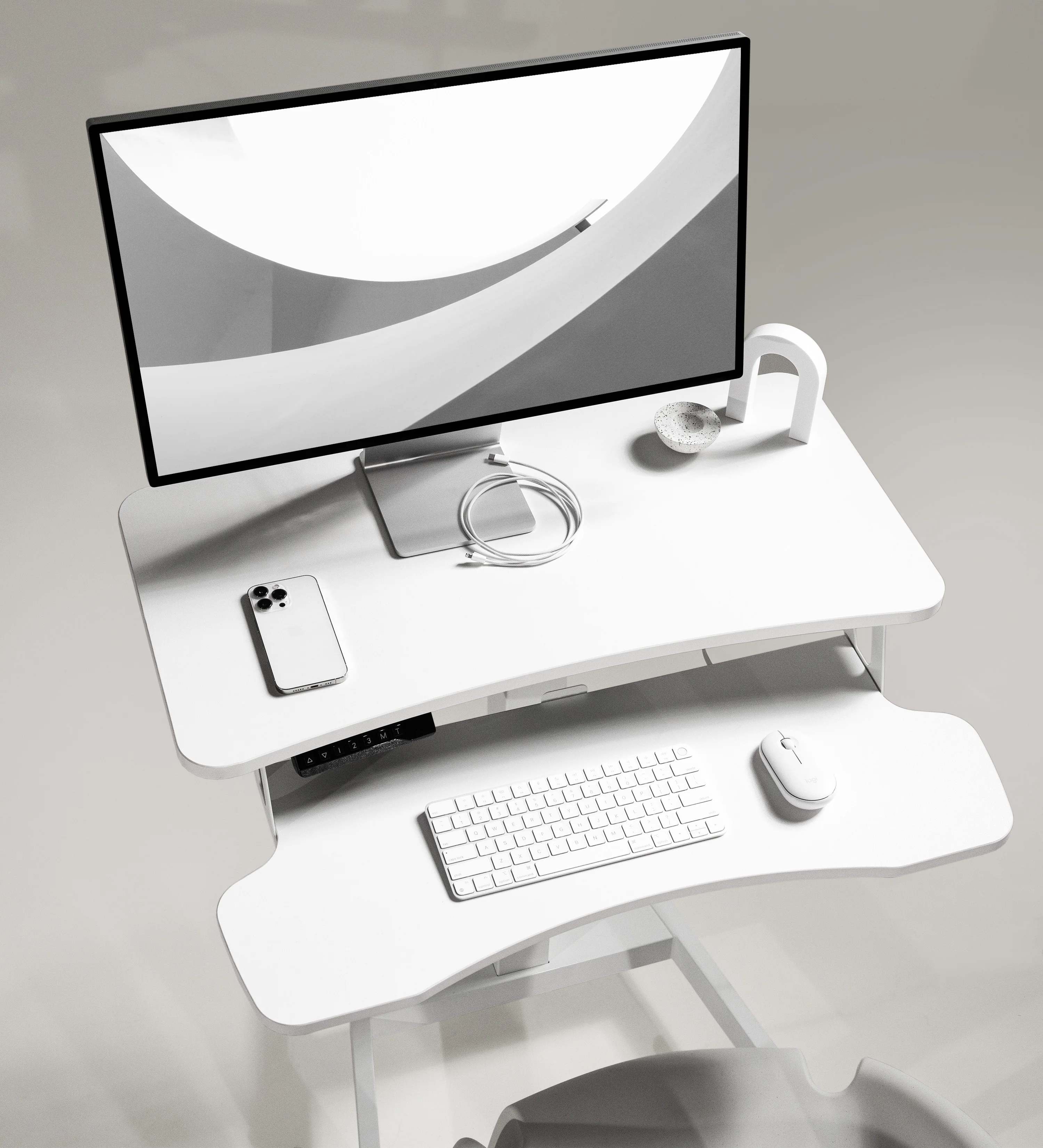 OCOMMO Mobile Auto Rise Desk with Keyboard Tray - Image 10