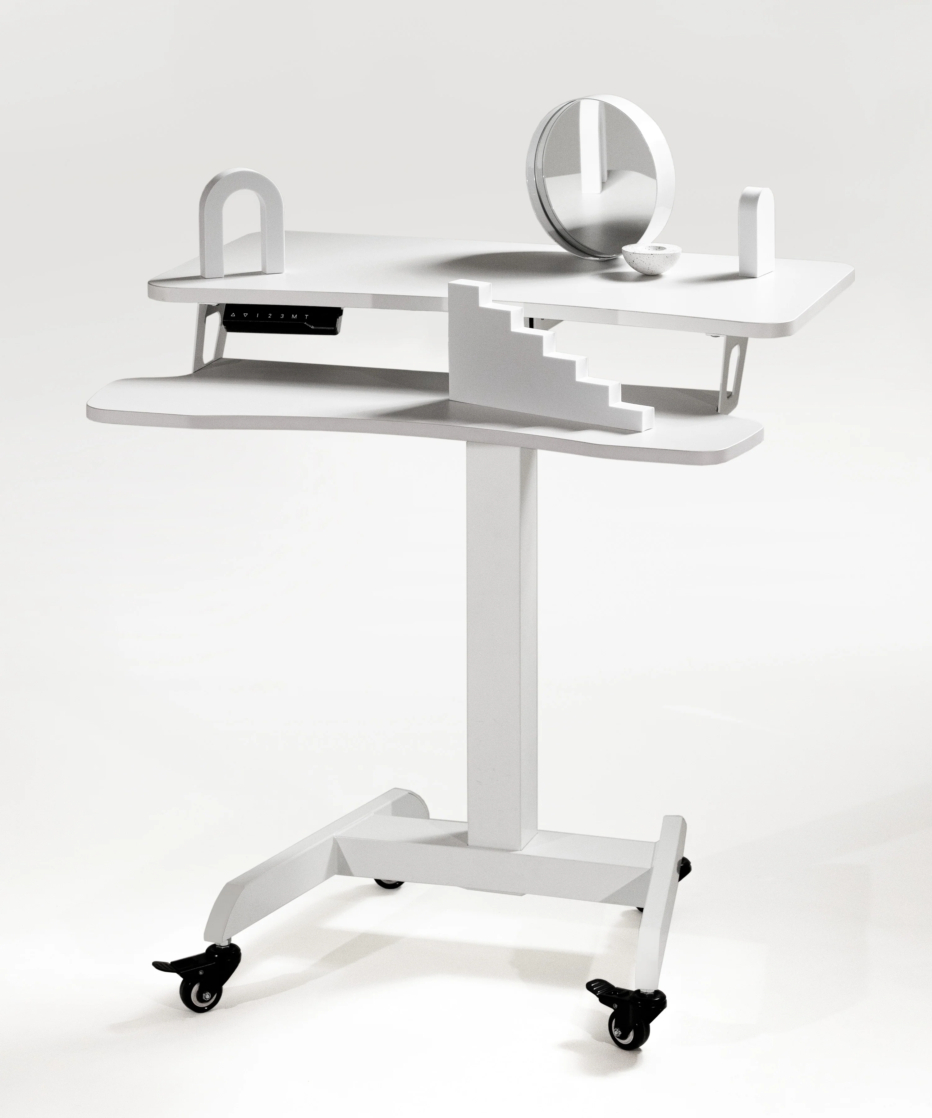 OCOMMO Mobile Auto Rise Desk with Keyboard Tray - Image 8