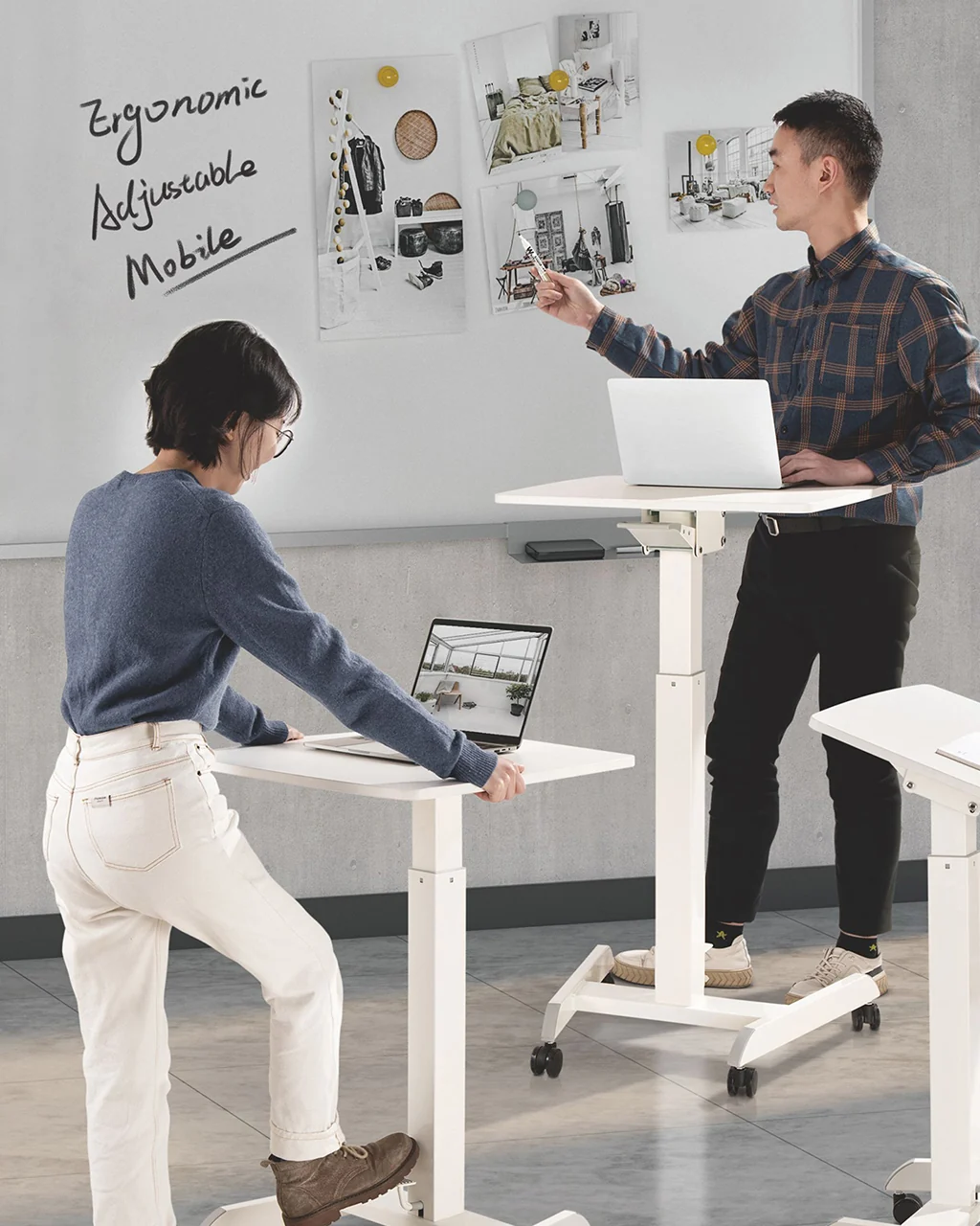 OCOMMO *UPGRADED* Height Adjustable Laptop Stand Workstation with Wheels - Image 5