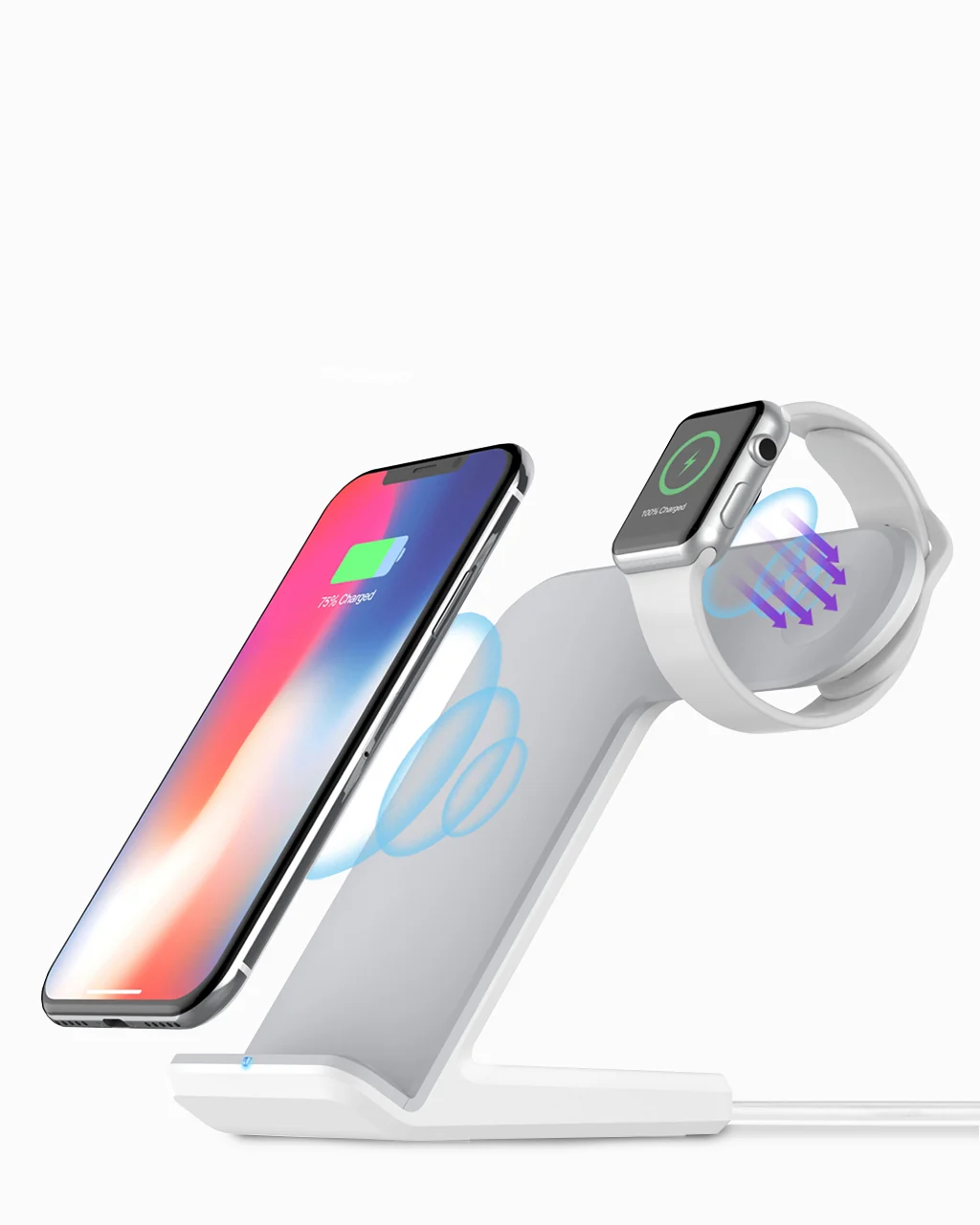 Ocommo Wireless Charge Dock 2-in-1 White - Image 3
