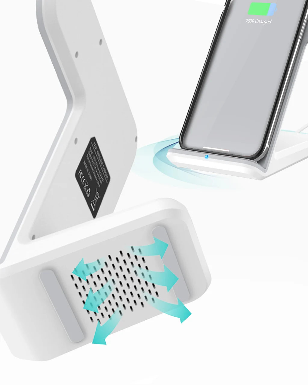 Ocommo Wireless Charge Dock 2-in-1 White - Image 4
