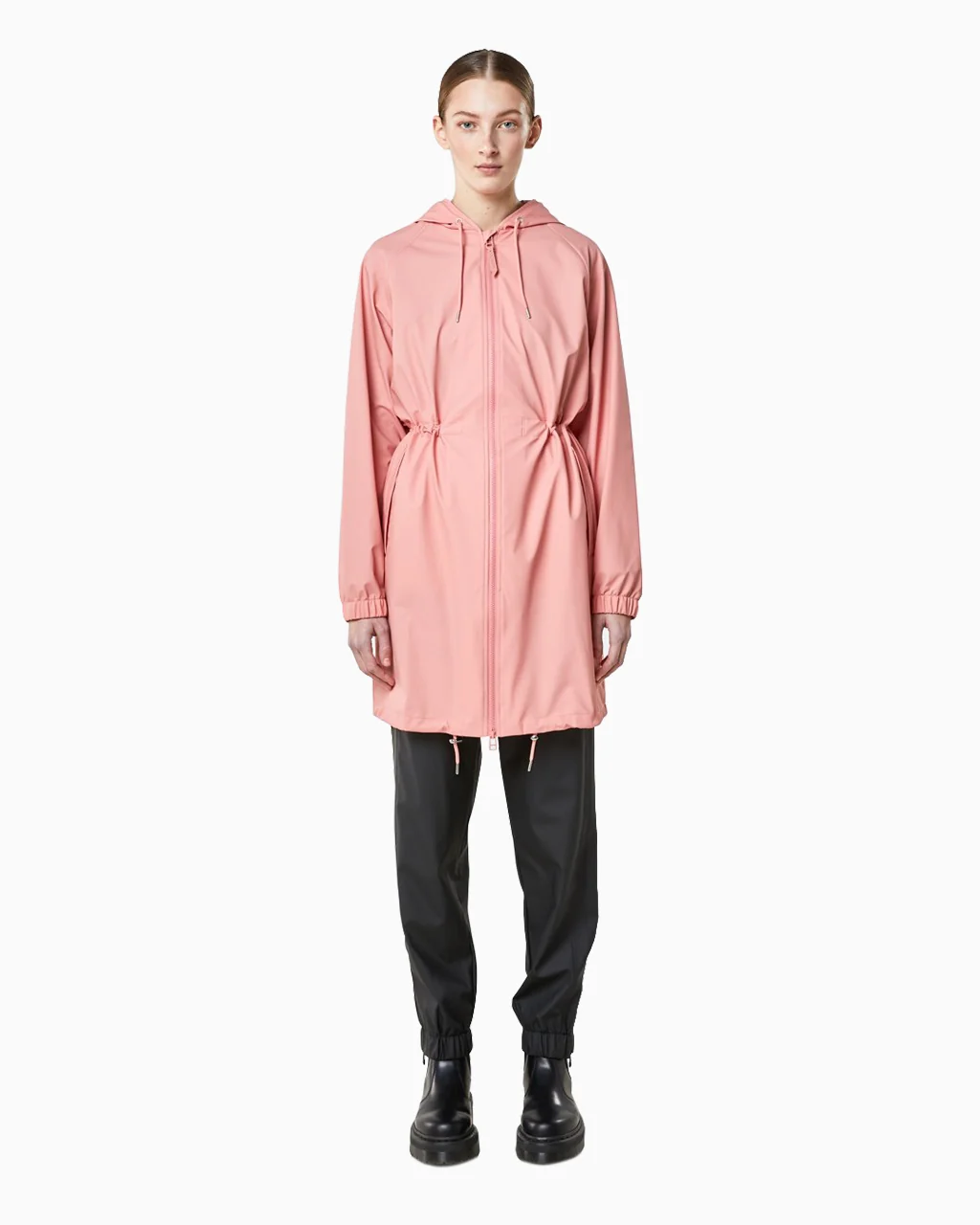 RAINS Long W Jacket - Coral - Image 2