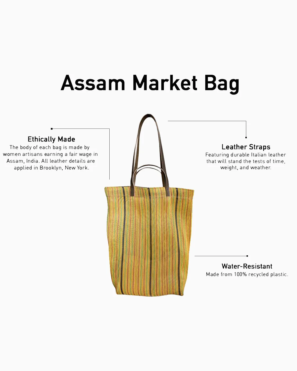 Spencer Devine Assam Market Bag Large - Made with 100% Recycled Plastic - Image 3