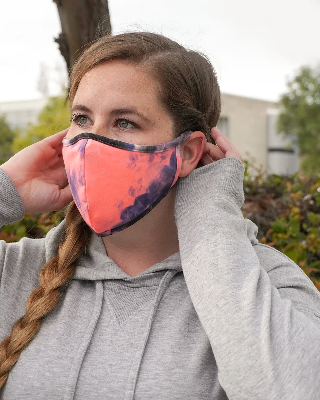Tie Dye Cotton Face Cover with Filter Pocket - Image 2