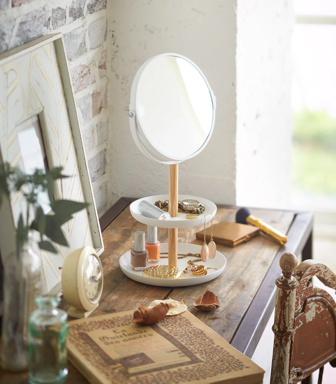 Yamazaki Home Two-Tier Jewelry Tray With Mirror - Image 2